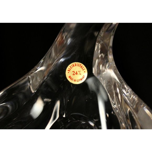 Pair of German Bleikristall Clear Dove Taper Candle Holders 24% Lead Crystal - Picture 9 of 9